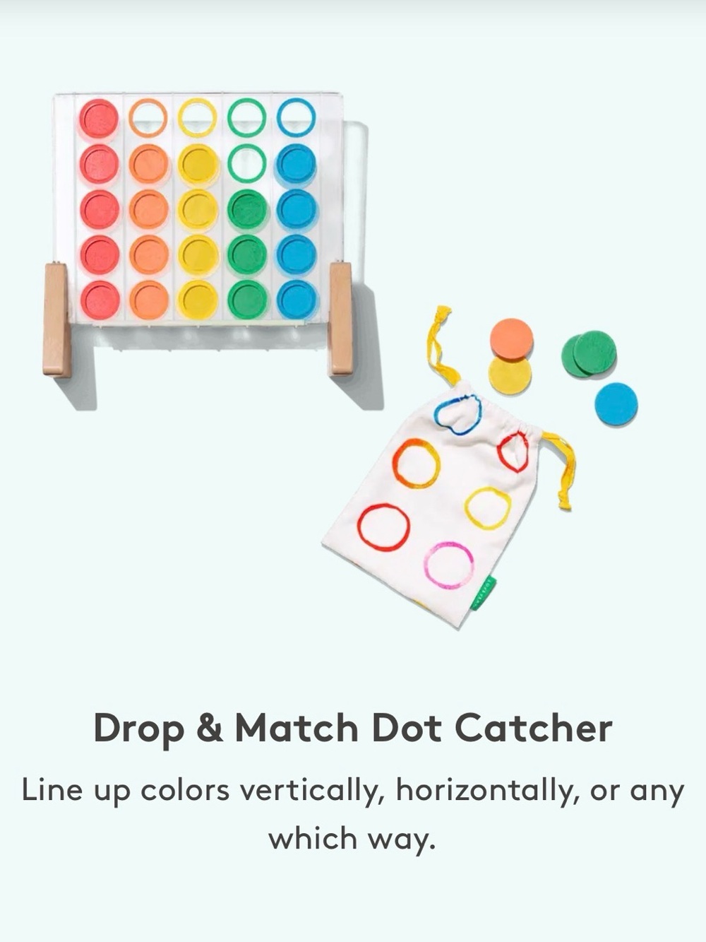 LOVEVERY Drop & Match Dot Catcher Color Matching Game